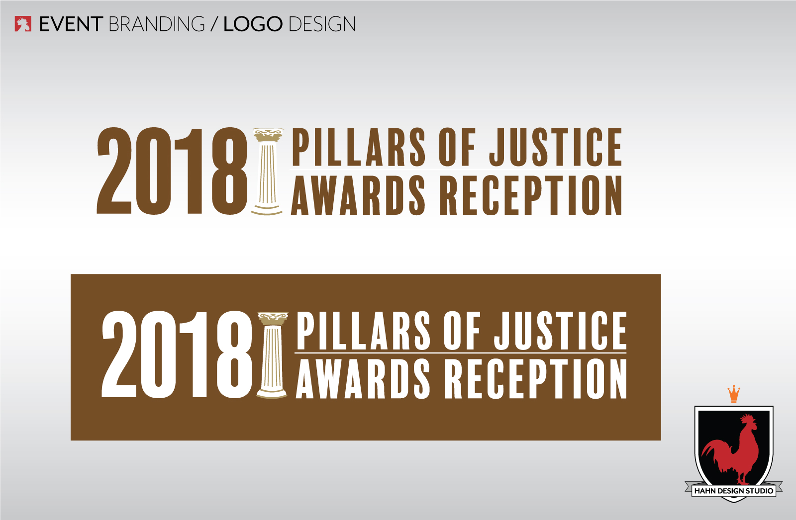 Event Branding Logo Design for 2018 Pillars of Justice Awards Reception for Chicago Appleseed Fund for Justice