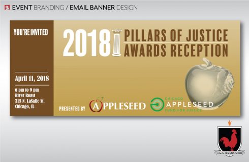 Event Branding | Email Banner Design for Pillars of Justice Awards Reception for Chicago Appleseed